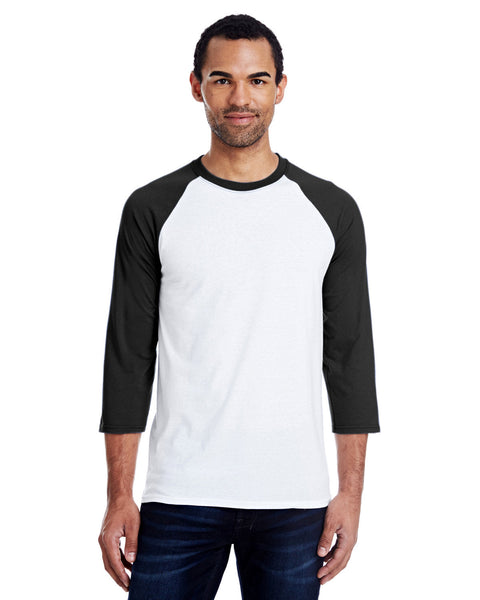Hanes 42BA Men's 4.5 oz., 60/40 Ringspun Cotton/Polyester X-Temp Baseball T-Shirt