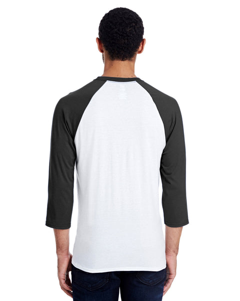 Hanes 42BA Men's 4.5 oz., 60/40 Ringspun Cotton/Polyester X-Temp Baseball T-Shirt