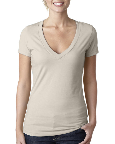 Next Level 6640 Ladies' CVC Deep V-Neck T-Shirt