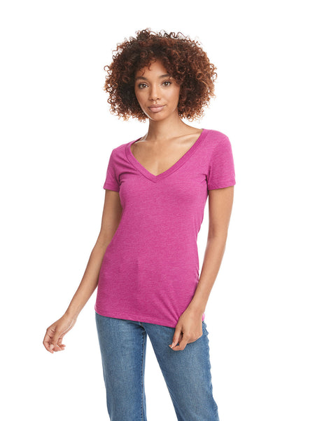 Next Level 6640 Ladies' CVC Deep V-Neck T-Shirt