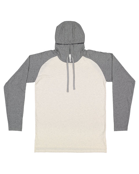 LAT 6917 Men's Hooded Raglan Long Sleeve Fine Jersey T-Shirt