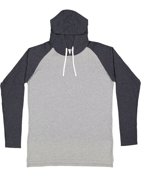 LAT 6917 Men's Hooded Raglan Long Sleeve Fine Jersey T-Shirt