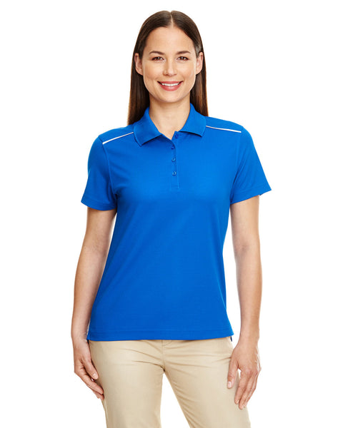 Core 365 78181R Camiseta polo de piqué Radiant Performance para mujer con ribetes reflectantes