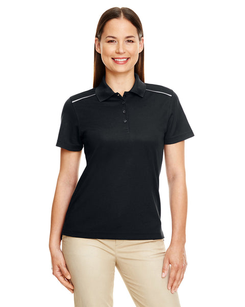 Core 365 78181R 女式 Radiant Performance Piqu Polo 衫，带反光滚边