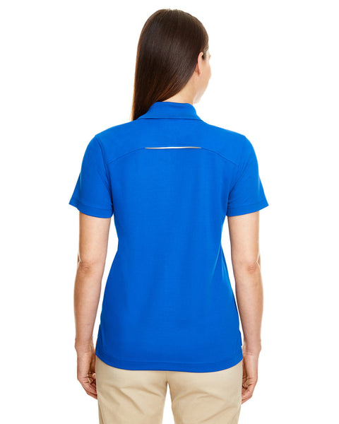 Core 365 78181R Camiseta polo de piqué Radiant Performance para mujer con ribetes reflectantes