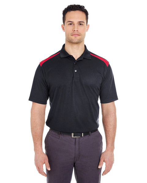 UltraClub 8215 Adult Cool & Dry Two-Tone Mesh Piqu Polo