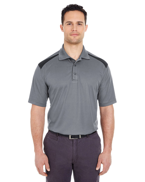 UltraClub 8215 Adult Cool & Dry Two-Tone Mesh Piqu Polo