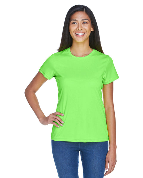 UltraClub 8420L Playera interlock de rendimiento deportivo fresco y seco para mujer