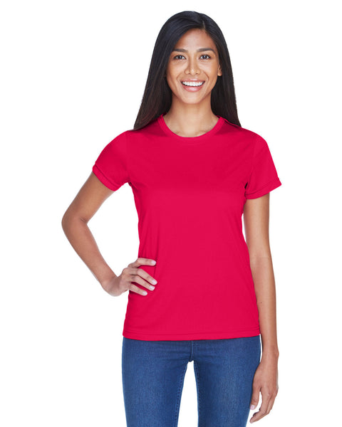 UltraClub 8420L Playera interlock de rendimiento deportivo fresco y seco para mujer