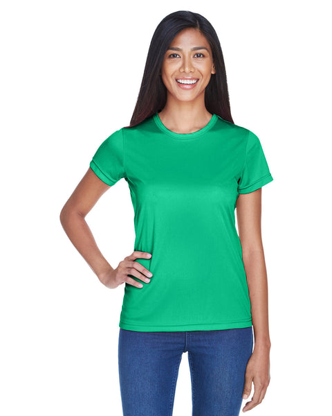 UltraClub 8420L Playera interlock de rendimiento deportivo fresco y seco para mujer