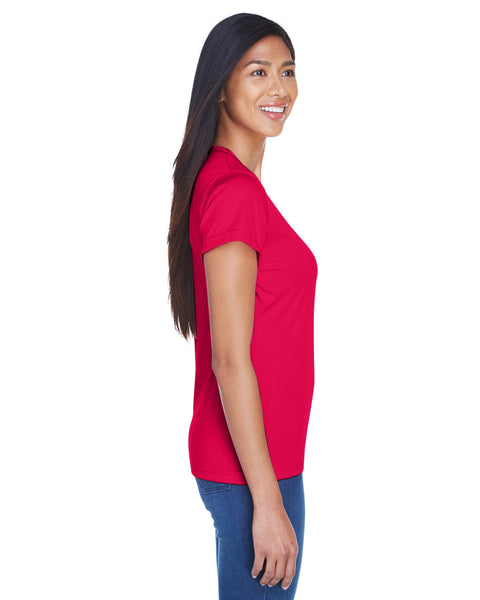 UltraClub 8420L Playera interlock de rendimiento deportivo fresco y seco para mujer