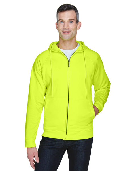 UltraClub 8463 Adult Rugged Wear Thermal-Lined Full-Zip Fleece Hooded Sweatshirt