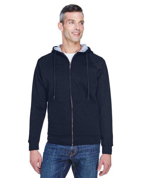 UltraClub 8463 Adult Rugged Wear Thermal-Lined Full-Zip Fleece Hooded Sweatshirt