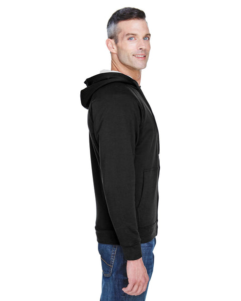 UltraClub 8463 Adult Rugged Wear Thermal-Lined Full-Zip Fleece Hooded Sweatshirt