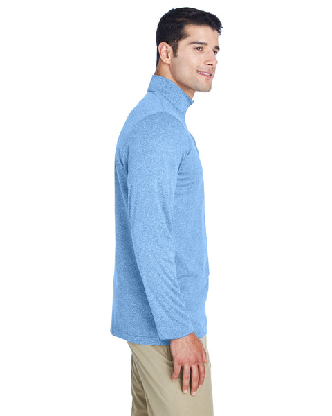 UltraClub 8618 Men's Cool & Dry Heathered Performance Quarter-Zip