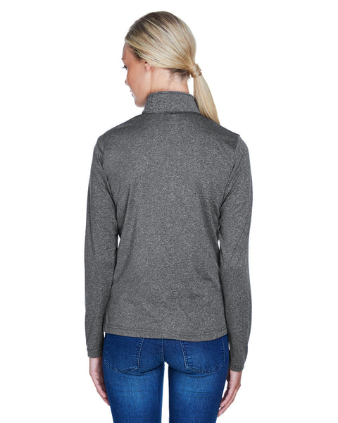 UltraClub 8618W Ladies' Cool &amp; Dry Heathered Performance Quarter-Zip