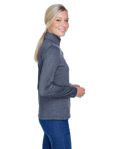 UltraClub 8618W Ladies' Cool & Dry Heathered Performance Quarter-Zip