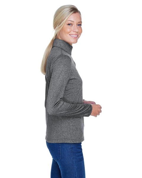 UltraClub 8618W Ladies' Cool & Dry Heathered Performance Quarter-Zip