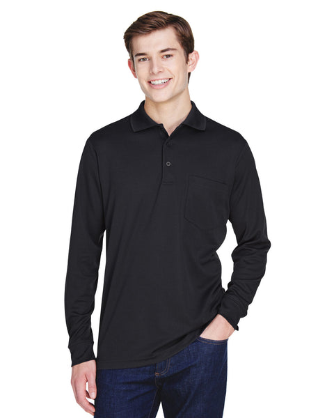 Core 365 88192P Adult Pinnacle Performance Long-Sleeve Piqu Polo with Pocket