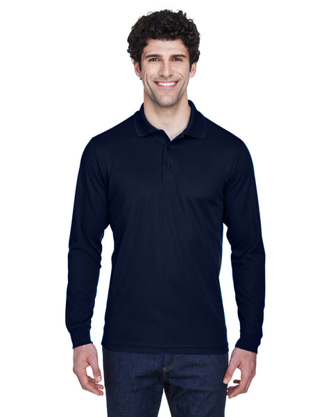 Core 365 88192T - Polo piqué de manga larga para hombre con alto rendimiento Pinnacle