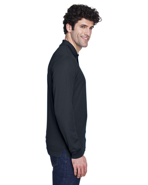 Core 365 88192T - Polo piqué de manga larga para hombre con alto rendimiento Pinnacle