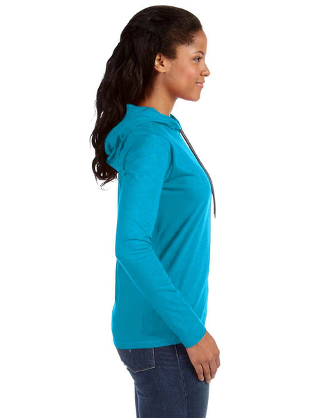 Anvil 887L Camiseta ligera de manga larga con capucha para mujer