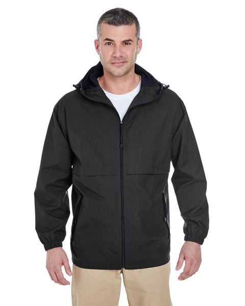 UltraClub 8908 Adult Microfiber Full-Zip Hooded Jacket