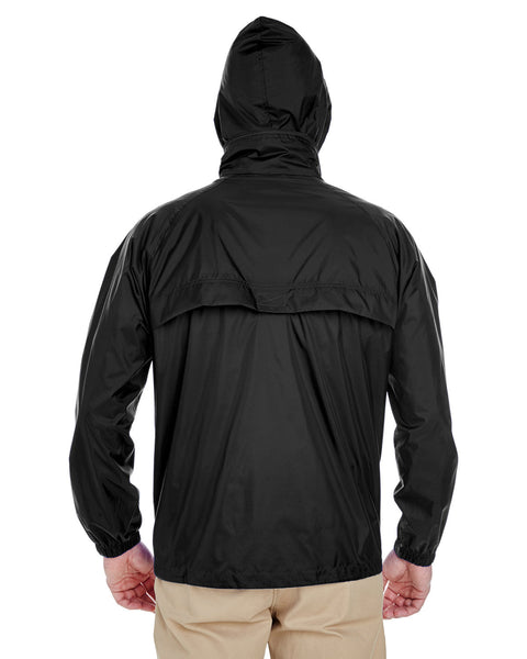 UltraClub 8929 Adult Full-Zip Hooded Pack-Away Jacket