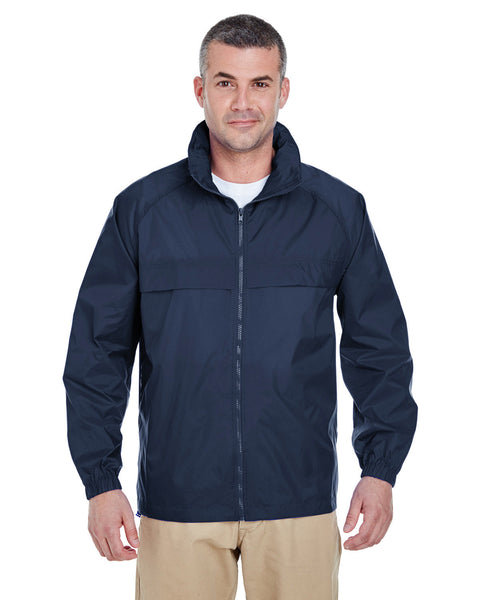 UltraClub 8929 Adult Full-Zip Hooded Pack-Away Jacket