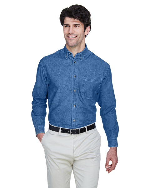 UltraClub 8960 Cypress Denim para hombre con bolsillo