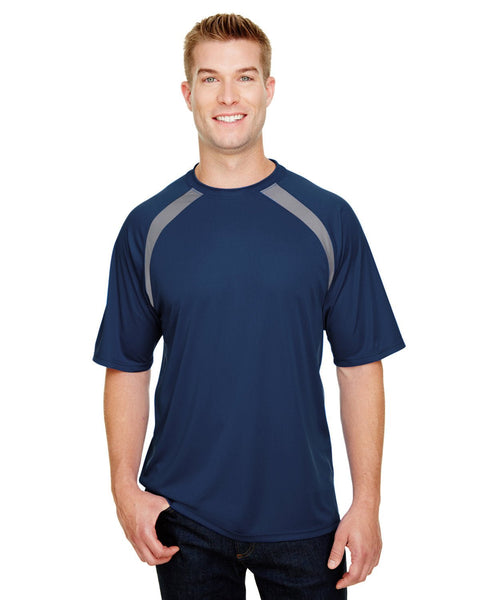 A4 N3001 Men's Spartan Short Sleeve Color Block Crew Neck T-Shirt - Ninja Transfers
