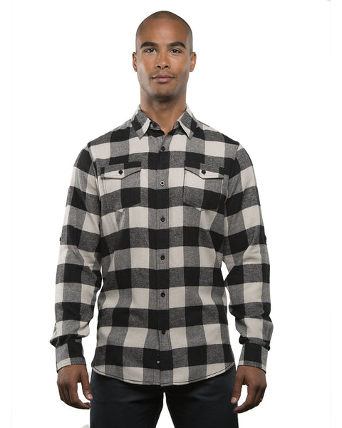 Burnside B8210 Camisa de franela a cuadros para hombre