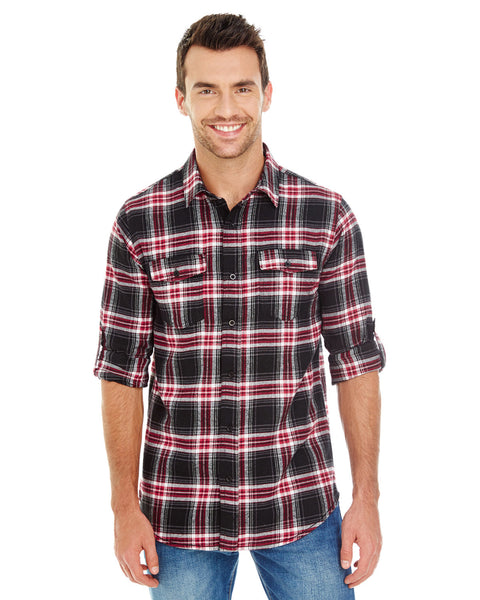 Burnside B8210 Camisa de franela a cuadros para hombre