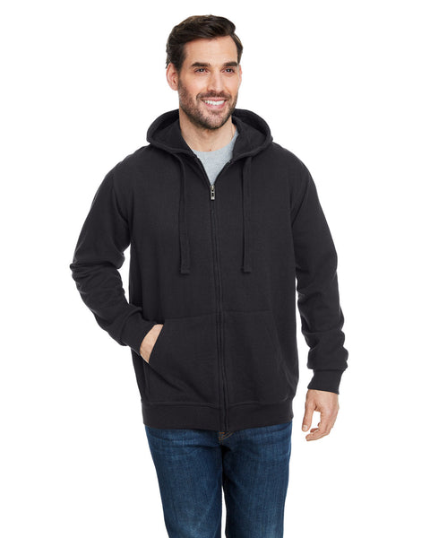 Burnside B8615 Sudadera con capucha y cierre completo de rizo francés para hombre