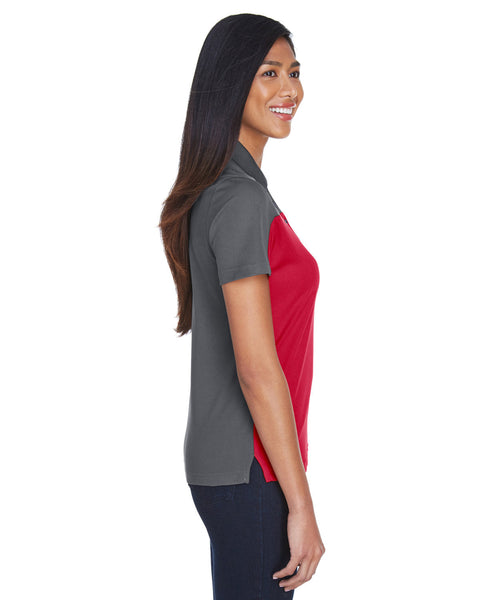 Core 365 CE101W Polo de piqué de alto rendimiento con bloques de colores Balance para mujer