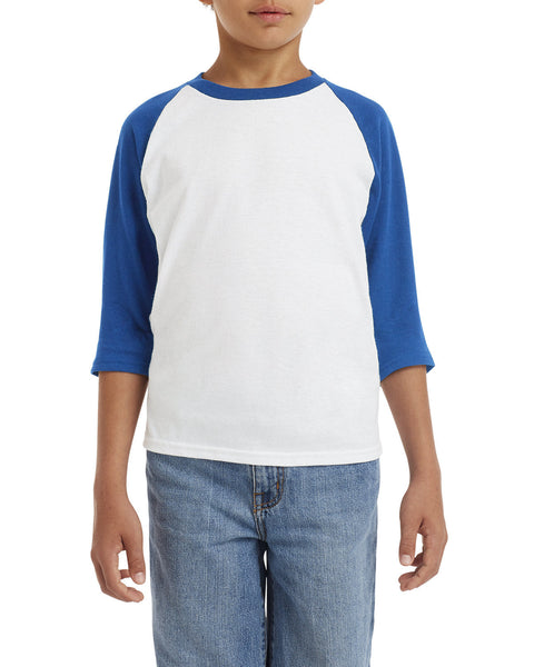 Gildan G570B Youth Heavy Cotton 3/4-Raglan Sleeve T-Shirt