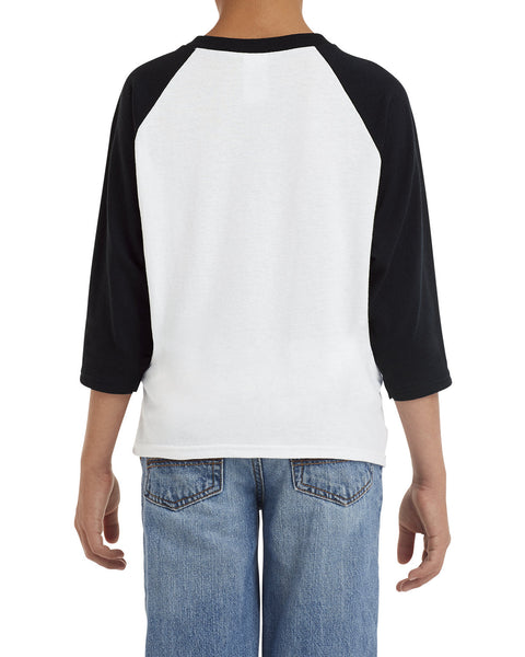 Gildan G570B Youth Heavy Cotton 3/4-Raglan Sleeve T-Shirt
