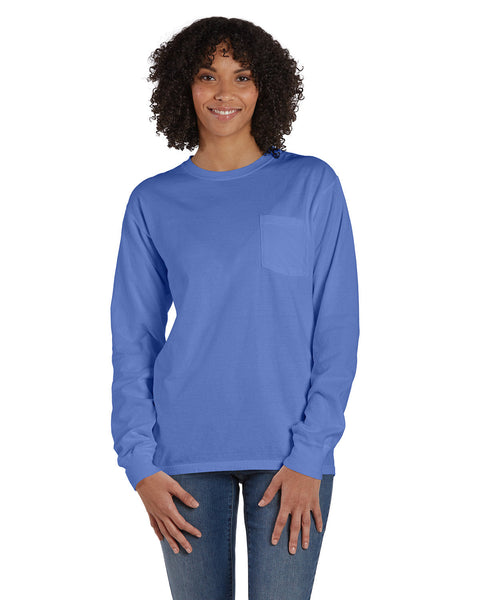 ComfortWash by Hanes GDH250 Unisex Garment-Dyed Long-Sleeve T-Shirt with Pocket