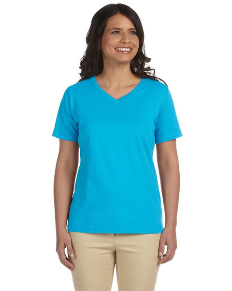 LAT L-3587 Ladies' Premium Jersey V-Neck T-Shirt