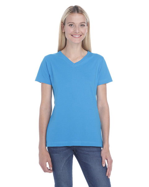 LAT L-3587 Ladies' Premium Jersey V-Neck T-Shirt