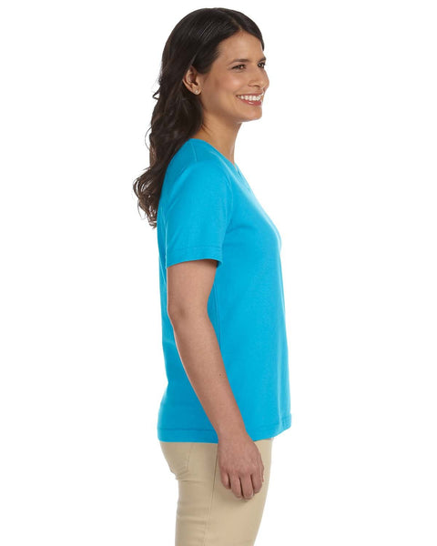 LAT L-3587 Ladies' Premium Jersey V-Neck T-Shirt