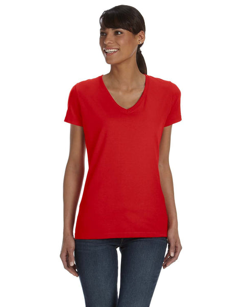 Fruit of the Loom L39VR Camiseta de cuello en V de algodón HD para mujer