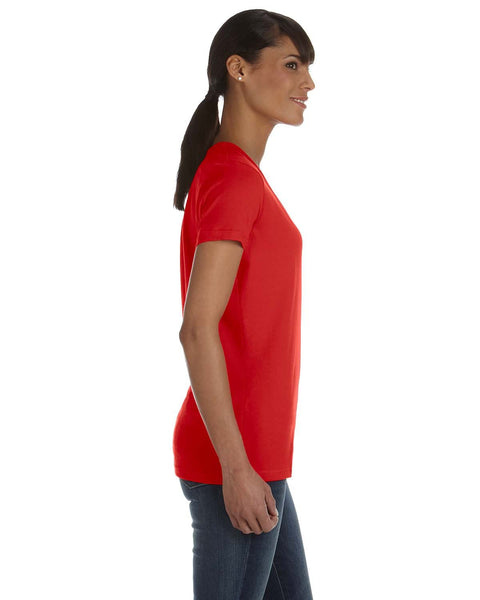 Fruit of the Loom L39VR Camiseta de cuello en V de algodón HD para mujer