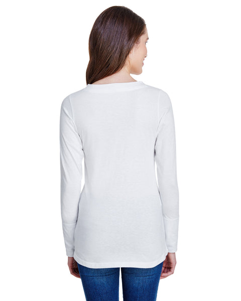 LAT LA3538 Ladies' Long Sleeve Fine Jersey Lace-Up T-Shirt