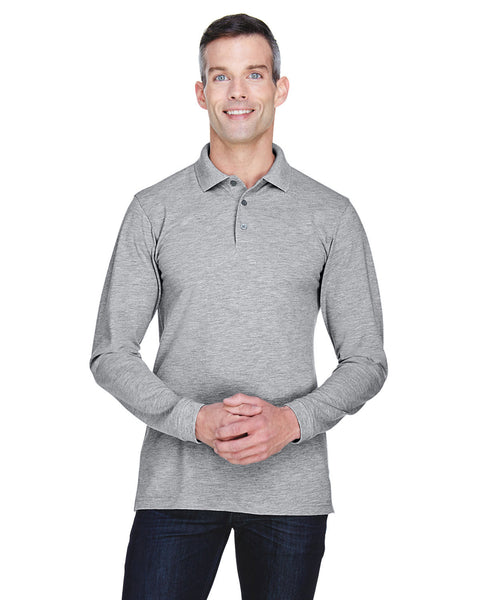 Harriton M265L Men's 5.6 oz. Easy Blend Long-Sleeve Polo