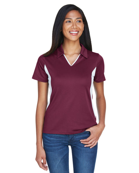 Harriton M355W Ladies' Side Blocked Micro-Piqu Polo