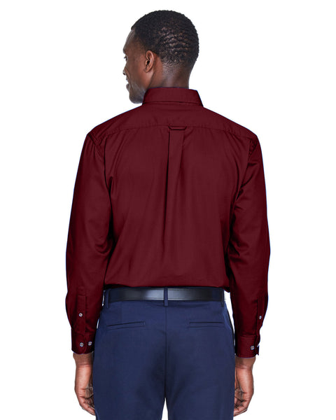 Harriton M500 Men's Easy Blend Long-Sleeve TwillShirt withStain-Release