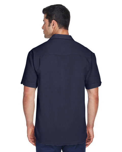 Harriton M575 - Camisa de campamento de cordón Bahama de dos tonos para hombre