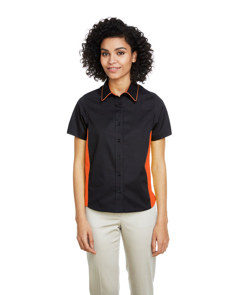 Harriton M586W Ladies' Flash IL Colorblock Short Sleeve Shirt