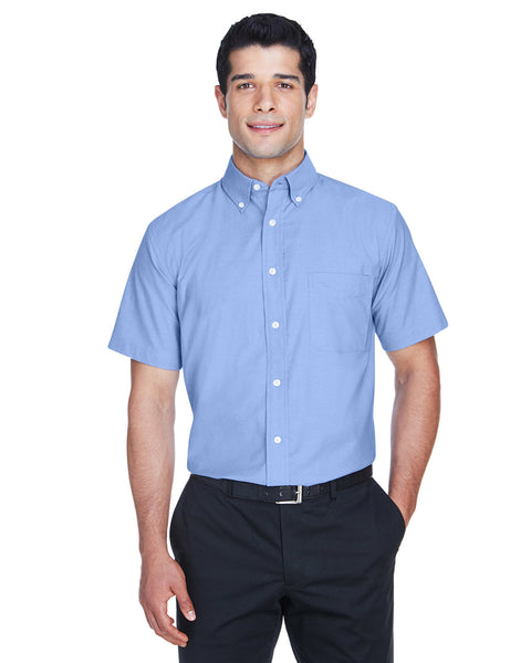 Harriton M600S Men's Short-Sleeve Oxford with Stain-Release